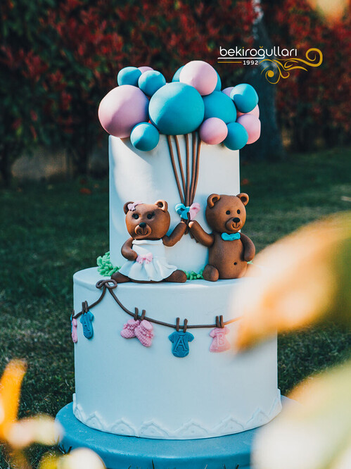 Ayıcık ve Balon Temalı Konsept Pasta
