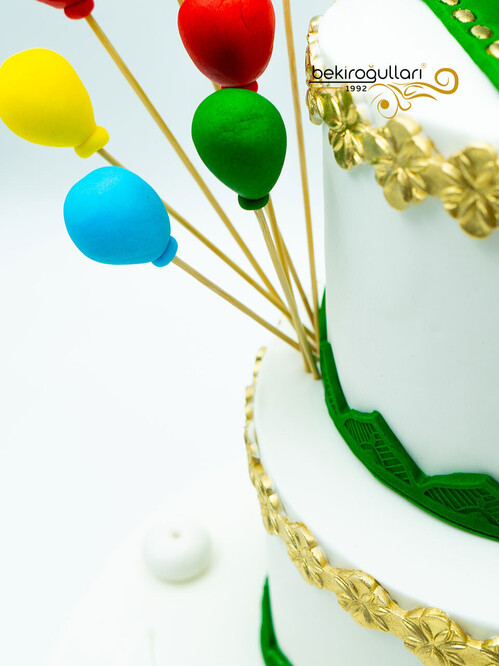 Balon ve Çocuk Temalı Pasta