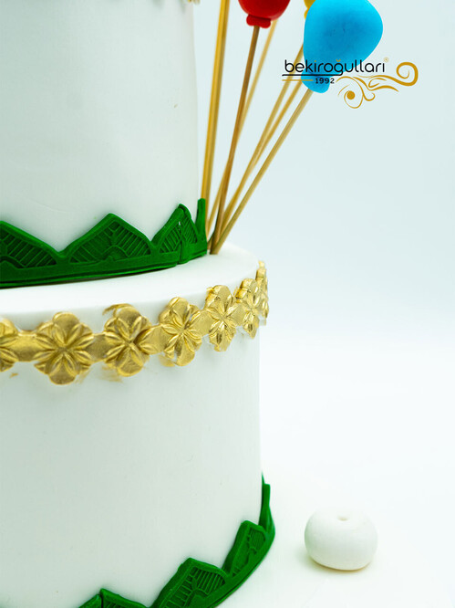 Balon ve Çocuk Temalı Pasta