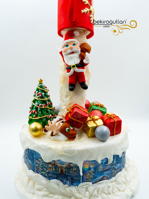Bardaktan Düşen Noel Baba Tasarım Pasta