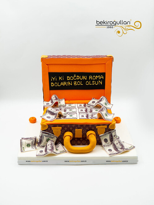 Çanta ve Dolarlar Konsept Pasta