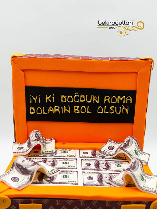 Çanta ve Dolarlar Konsept Pasta
