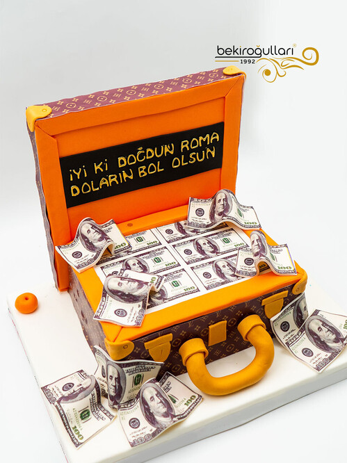 Çanta ve Dolarlar Konsept Pasta