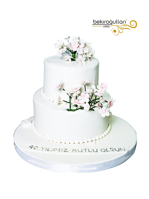 Çiçek Detaylı Model Konsept Söz Nişan Pastası