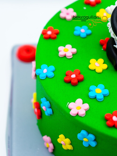 Çimler Üzerinde Koyun Konsept Pasta