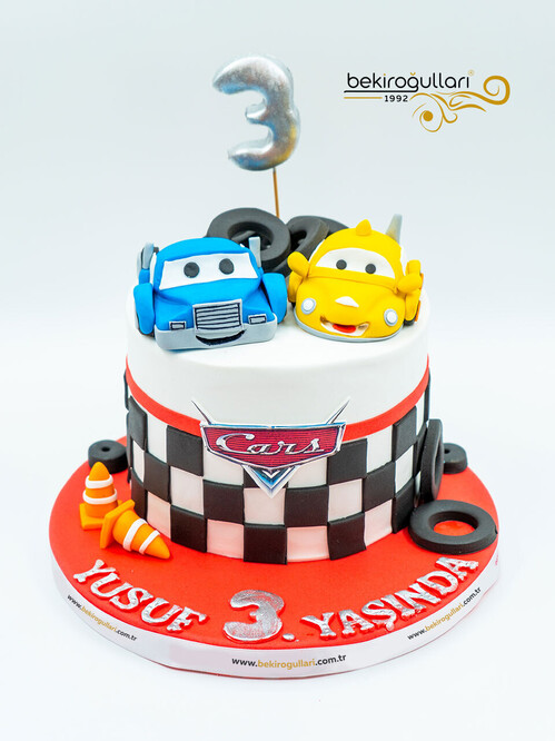 Çizgi Film Karakter Araba Temalı Pasta