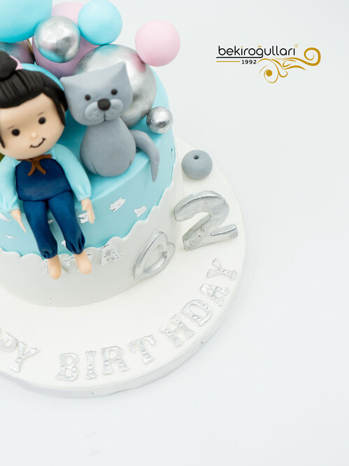 Çocuk Figür ve Kedi Pasta