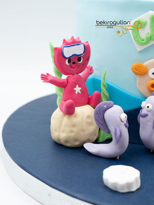 Deniz Hayvanları Konsept Pasta