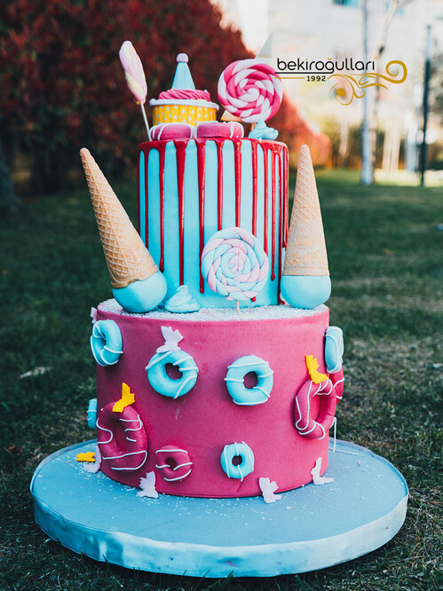 Dondurma ve Şekerleme Temalı Konsept Pasta