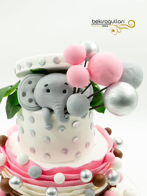 Fil ve Balonlar Konsept Pasta