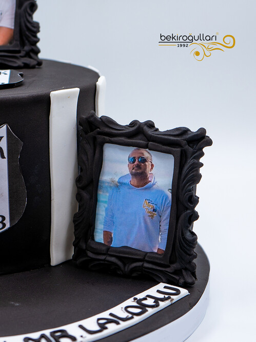 Fotoğraf Detaylı Siyah Beyaz Taraftar Pasta