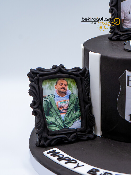 Fotoğraf Detaylı Siyah Beyaz Taraftar Pasta