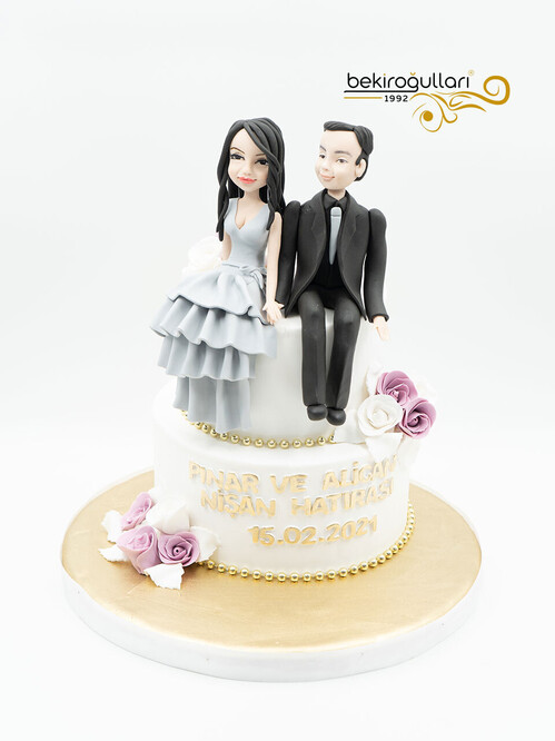 Karı Koca Figürlü Konsept Pasta