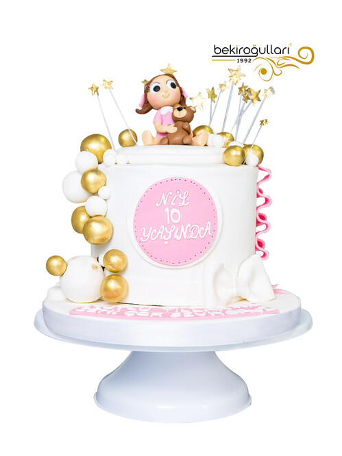Kız Çocuk Ayıcık Model Konsept Doğum Günü Pastası