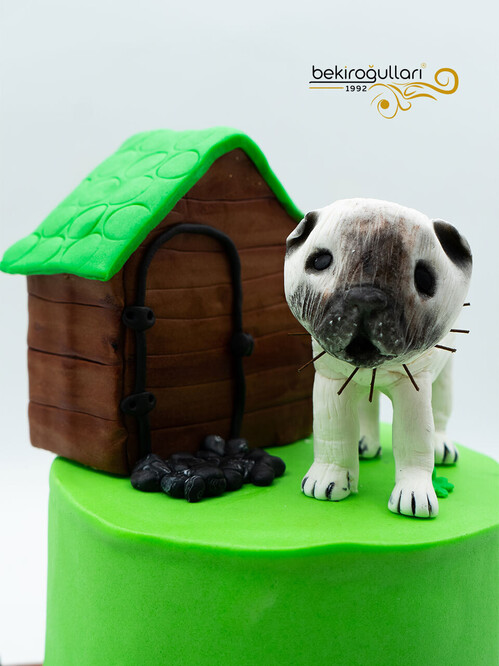 Köpek ve Ev Temalı Konsept Pasta