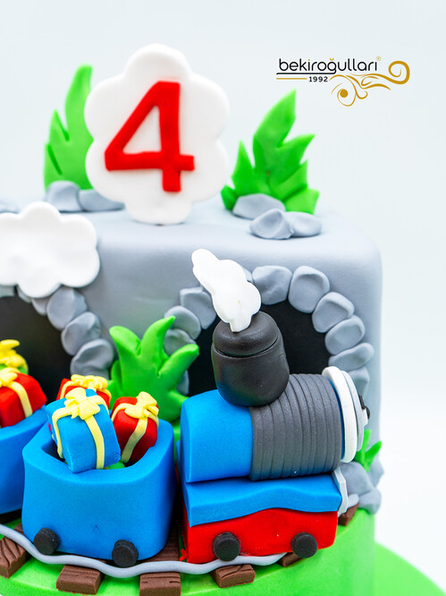 Küçük Tren Temalı Konsept Pasta