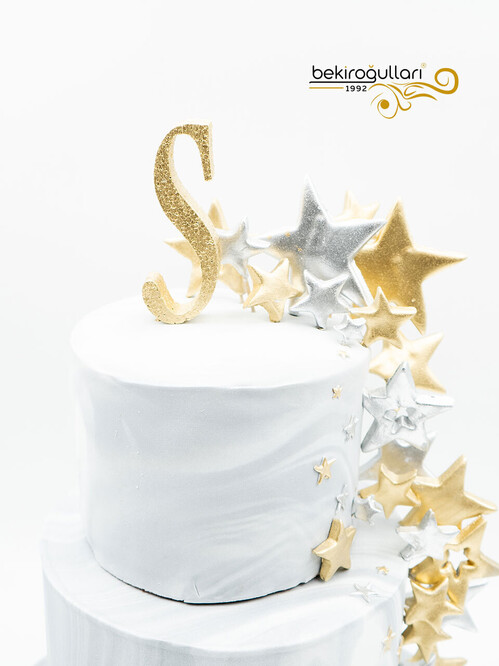 Mermer Desenli Yıldız Konsept Pasta