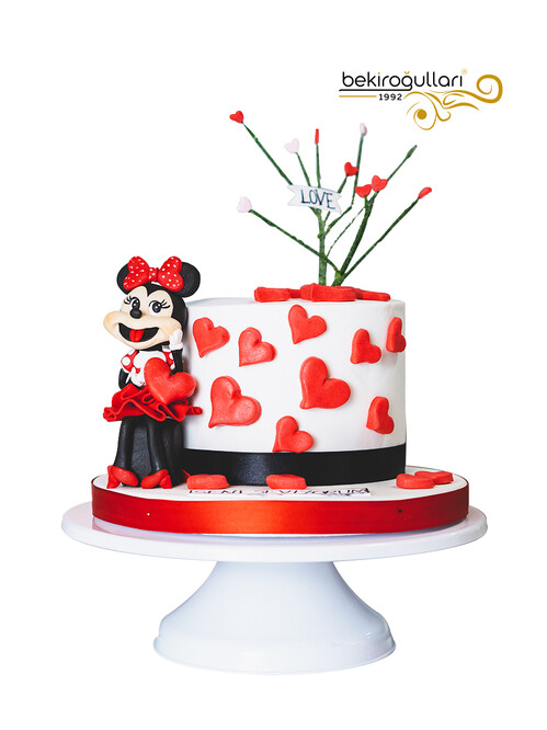 Minnie Mouse Model Kalpli Doğum Günü Pastası