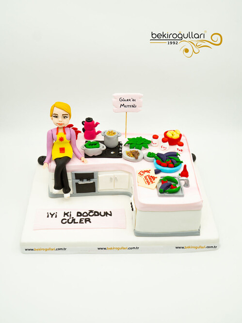Mutfak Temalı Tasarım Pasta