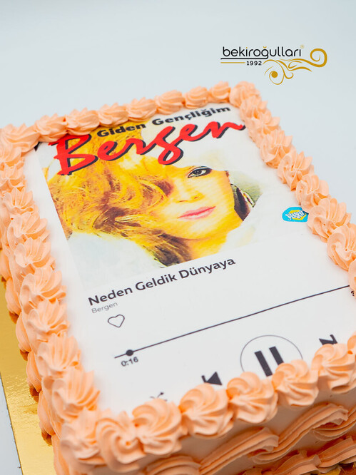 Müzik Konseptli Resimli Pasta