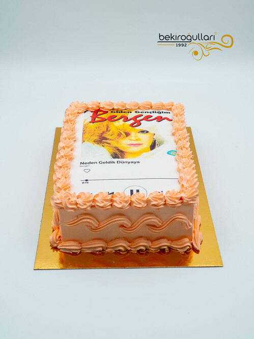 Müzik Konseptli Resimli Pasta