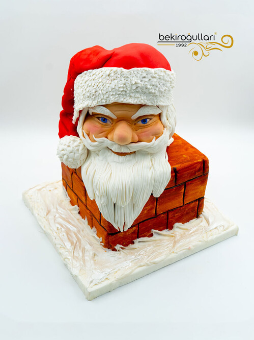 Noel Baba Büst Tasarım Pasta