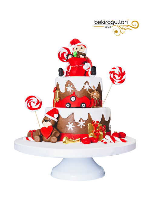 Noel Baba Model Yılbaşı Konseptli Doğum Günü Pastası