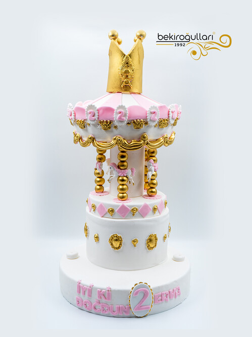 Pembe Renkli Atlı Karınca Temalı Pasta