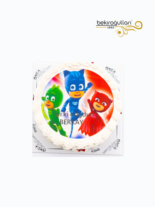 Pijamaskeliler Resimli Yuvarlak Pasta