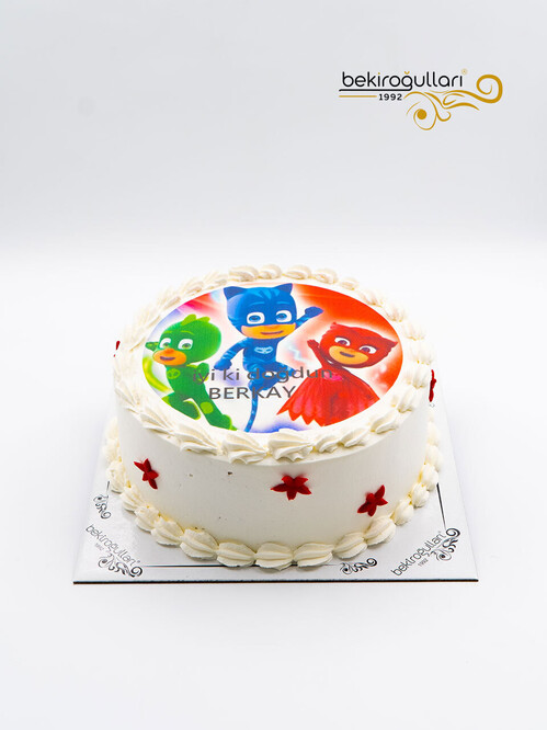 Pijamaskeliler Resimli Yuvarlak Pasta