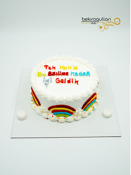 Renkli Yazılı Naked Sıvama Pasta