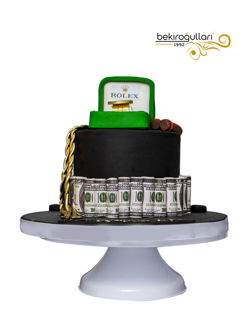 Rolex ve Dolar Model Konsept Doğum Günü Pastası