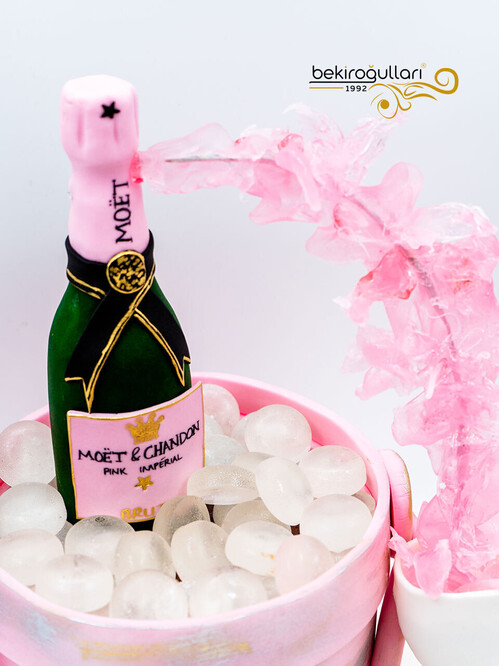 Şampanya ve Buz Kovası Konsept Pasta