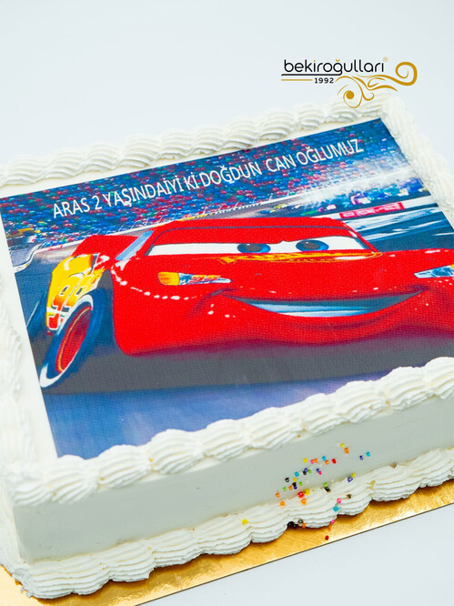 Şimşek Mqueen Resimli Pasta