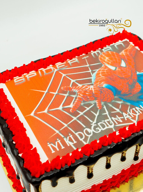 Spiderman Kare Resimli Pasta