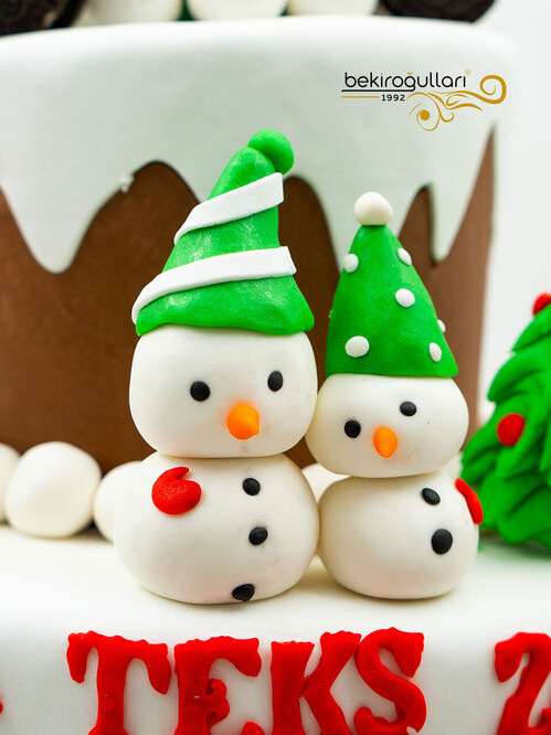 Yılbaşı Süslemeli Konsept Pasta