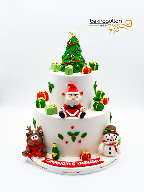 Yılbaşı Temalı Tasarım Pasta