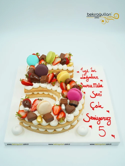 5 Rakamı Kurabiye Pasta