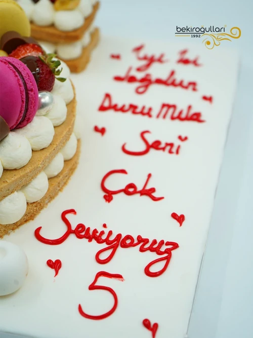 5 Rakamı Kurabiye Pasta