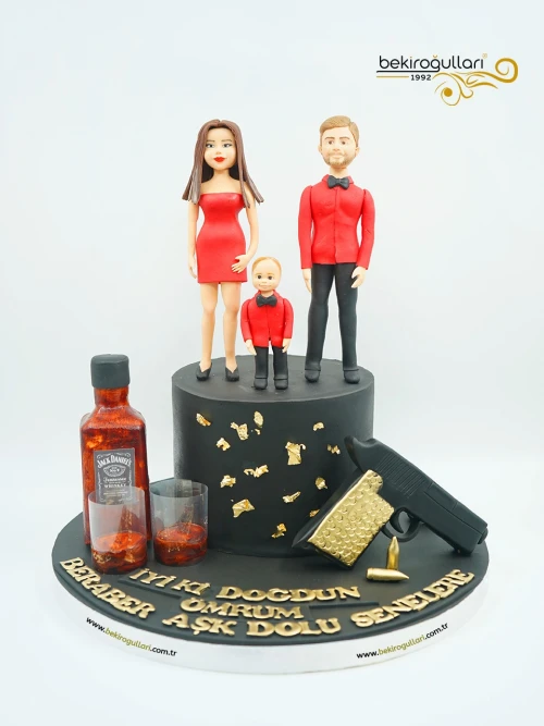 Aile Temalı Butik Pasta