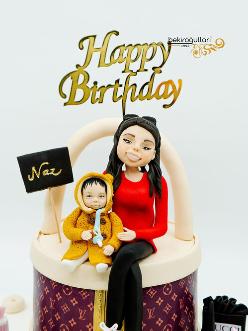 Anne ve Bebek Temalı Pasta