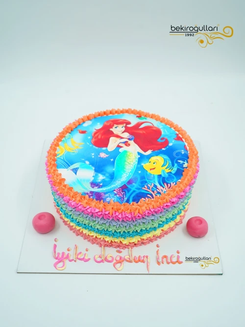 Deniz Kızı Resimli Pasta