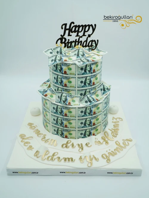 Dolar Süslemeli Butik Pasta