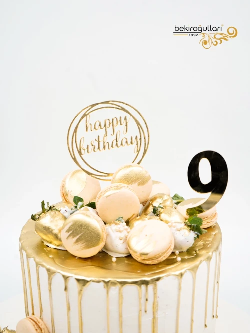 Gold Ve Macaron Tasarım Butik Pasta