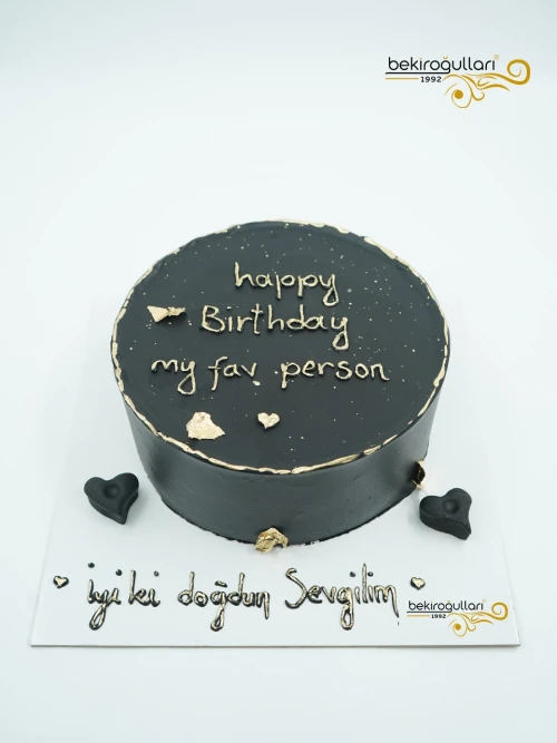 Gold Yazılı Naked Cake