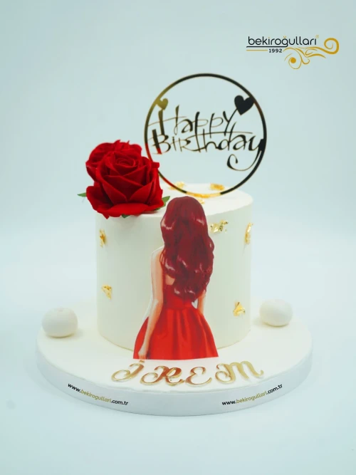 Gül Süslemeli Butik Pasta