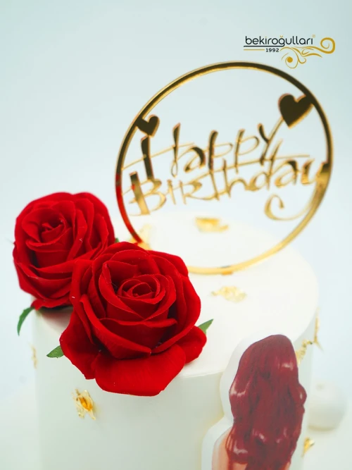 Gül Süslemeli Butik Pasta