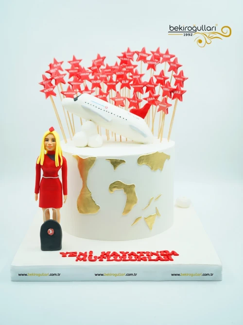 Hostes Temalı Butik Pasta