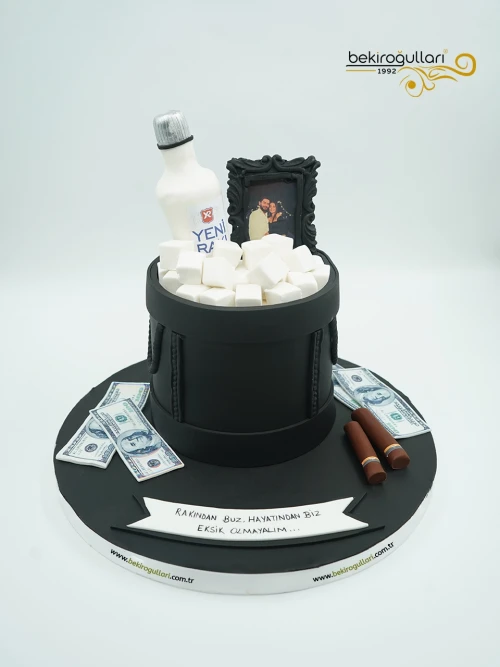 İçecek Temalı Kova Butik Pasta