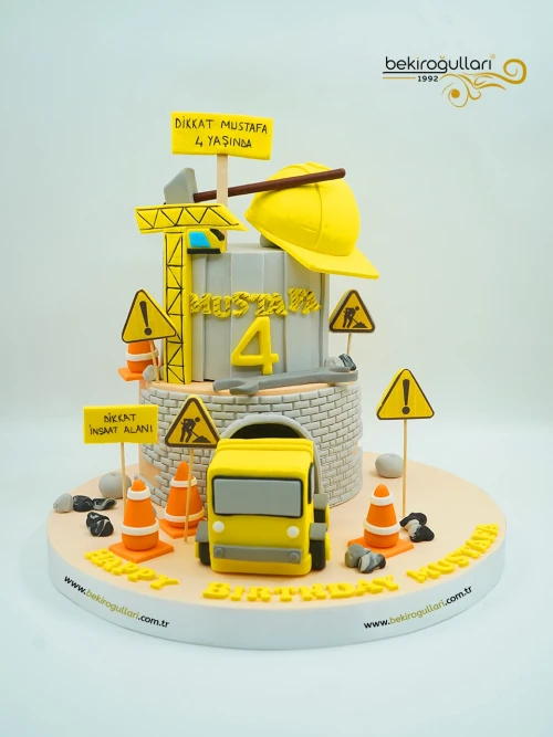 İnşaat Temalı Butik Pasta